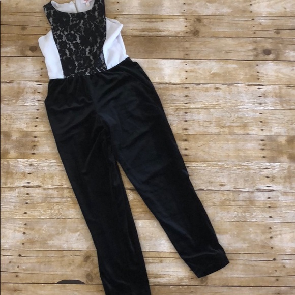 GB girls Other - GB Girls Jumpsuit Black White Lace 8
